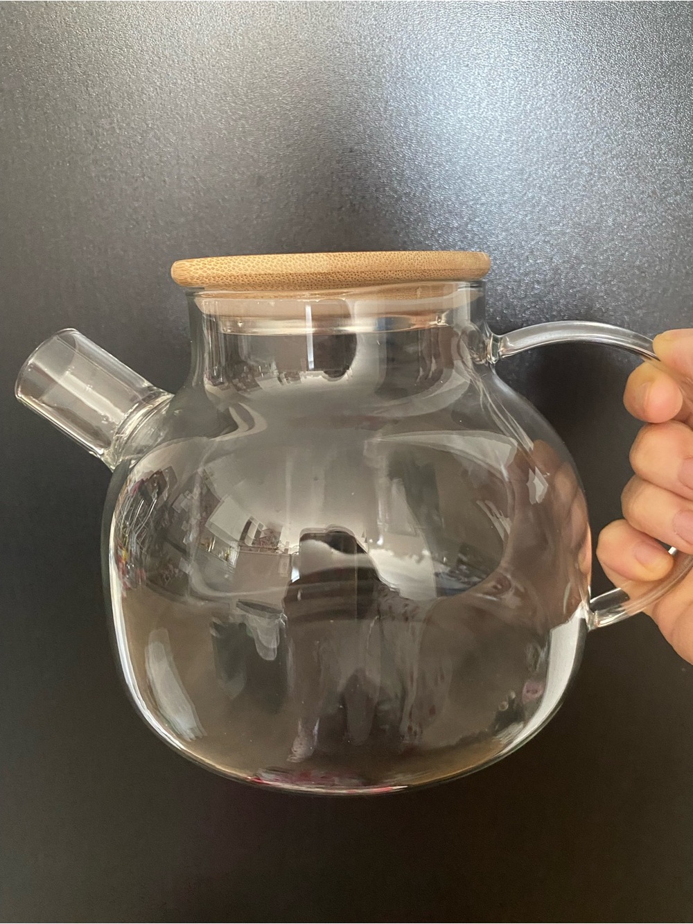 Glass Teapot with Bamboo Lid